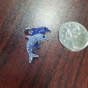 Dolphin pendant for necklace very sparkly